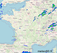  Radar de précipitations pluie et neige - Radar France